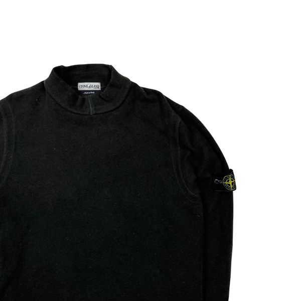 Stone Island 2002 Vintage Khaki Ribbed Wool Pullover - XL