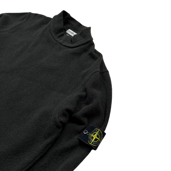 Stone Island 2002 Vintage Khaki Ribbed Wool Pullover - XL