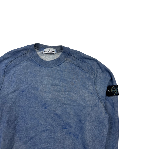 Stone Island Blue Dust Treatment Crewneck Sweatshirt - Medium