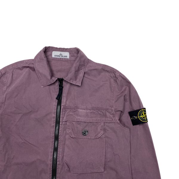 Stone Island 2020 Purple Cotton Zipped Overshirt