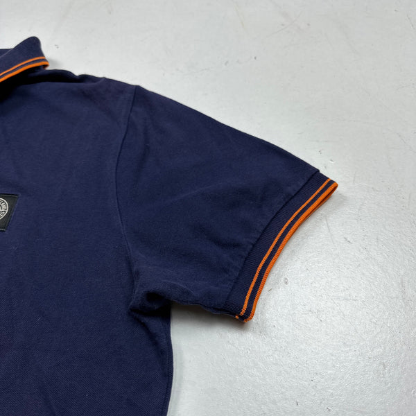 Stone Island Navy Cotton Short Sleeved Polo Shirt - XL