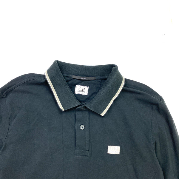 CP Company Black Cotton Polo Shirt