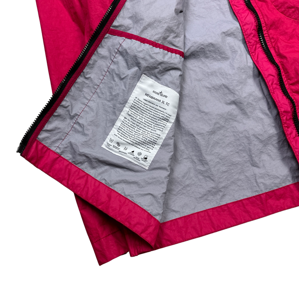 Stone Island 2022 Membrana 3L TC Pink Hooded Jacket - Large