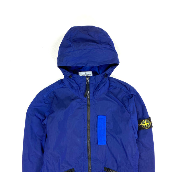 Stone Island Blue Nylon Metal Flock Hooded Jacket – Mat's Island