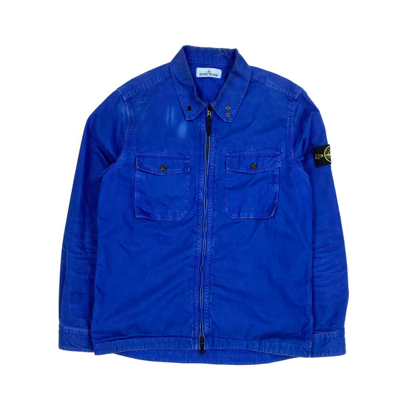 Stone Island Blue Thick Cotton Overshirt