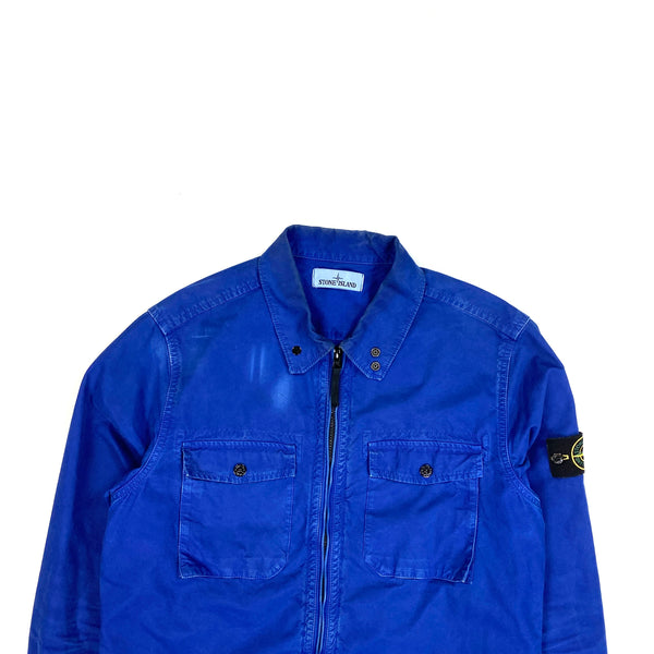 Stone Island Blue Thick Cotton Overshirt