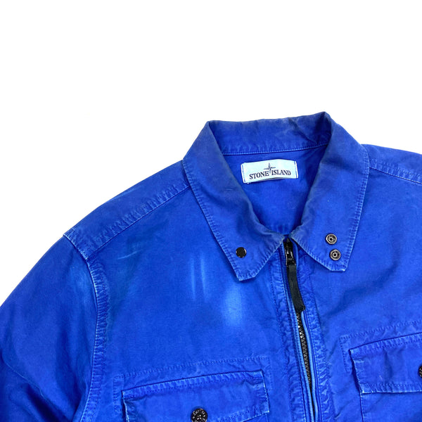Stone Island Blue Thick Cotton Overshirt