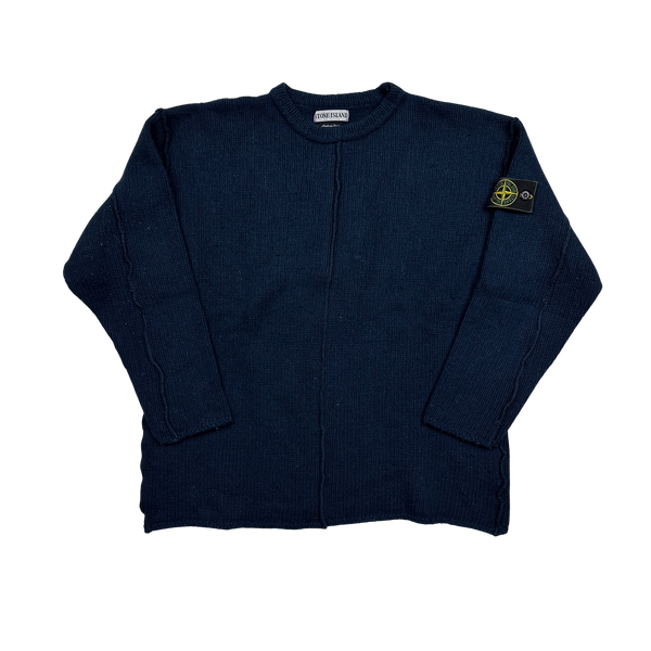 Stone Island 1995 Navy Knitted Pullover - XL