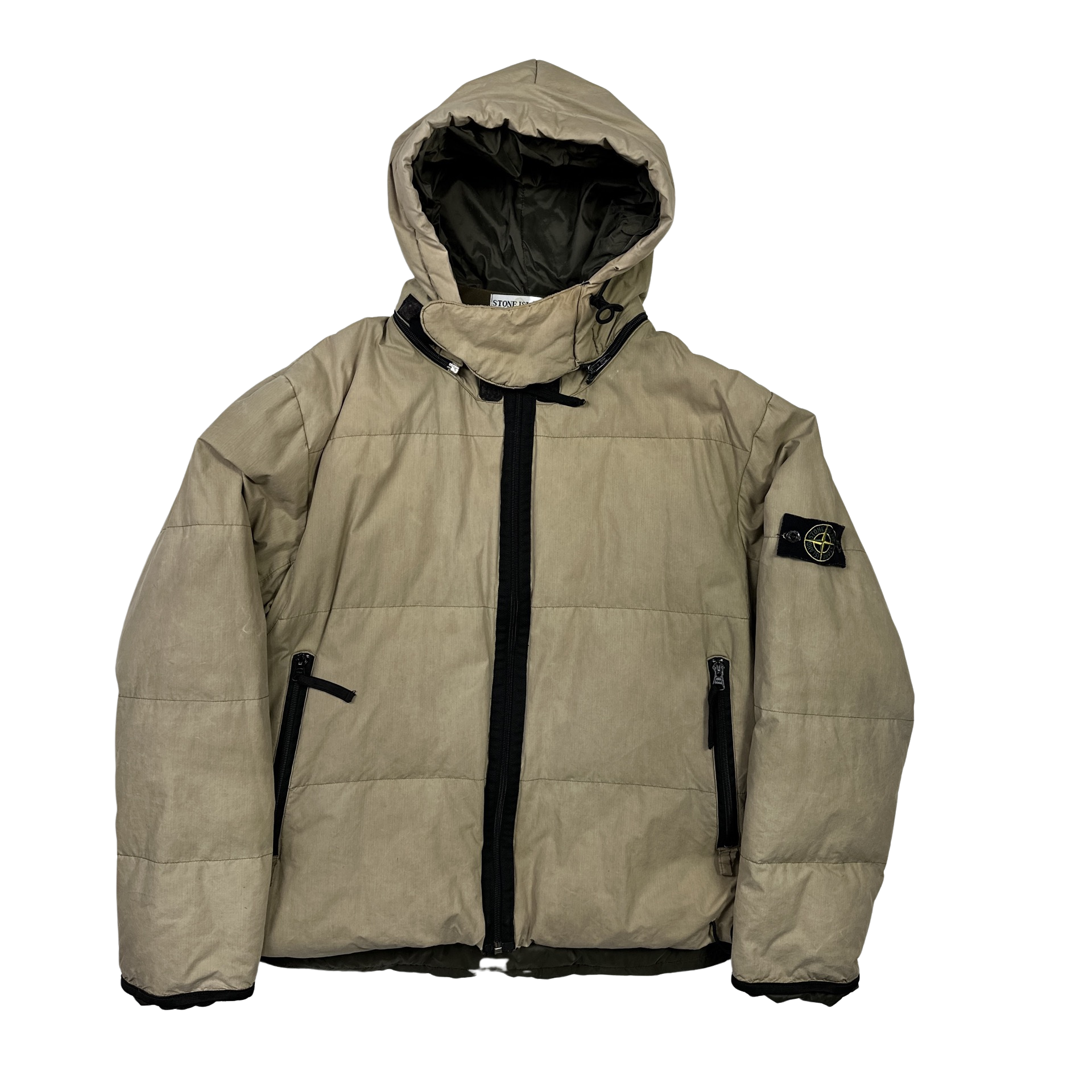 00s Stone  wool hooded coat アーカイブ AW 2002 STONE ISLAND HOODED WOOL JACKET - Jazzy Badger