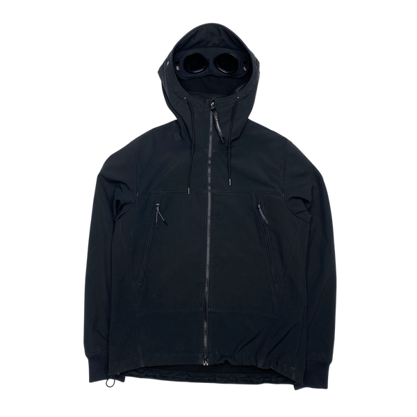 Cp company softshell goggle jacket black shop