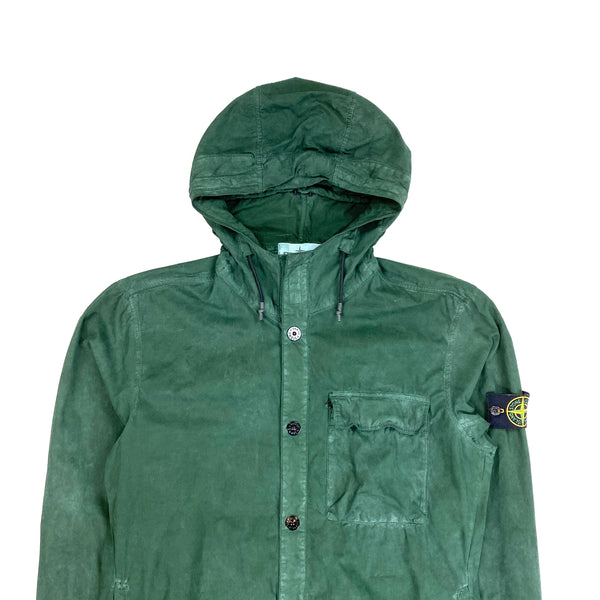 Stone Island Forest Green Hooded Overshirt