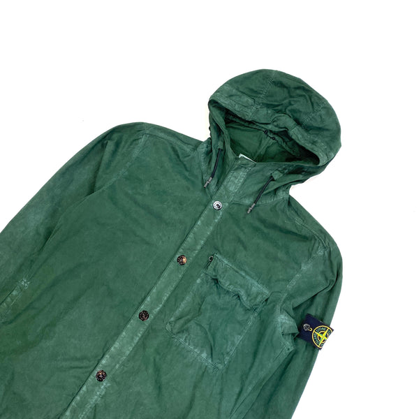 Stone Island Forest Green Hooded Overshirt