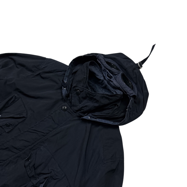 CP Company Navy Chrome Shimmer Multipocket Goggle Jacket