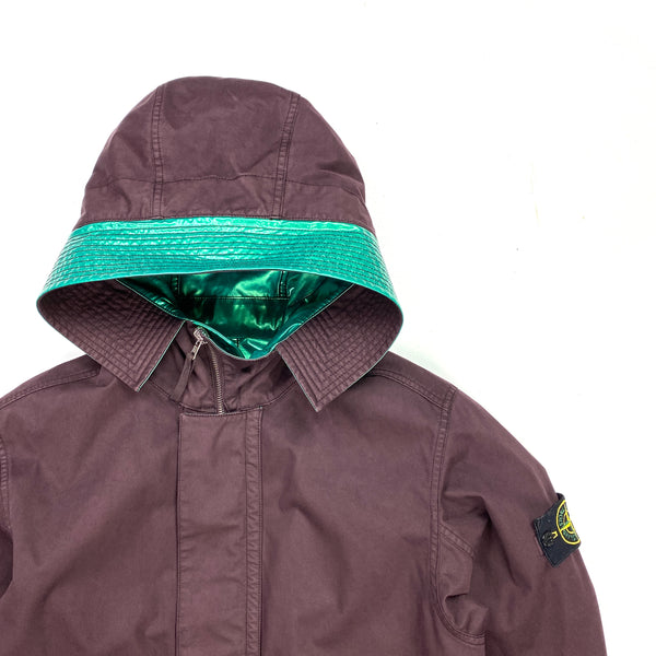Stone Island Reversible Green Spaceman Raso Gommato Fishtail Jacket