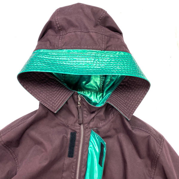 Stone Island Reversible Green Spaceman Raso Gommato Fishtail Jacket