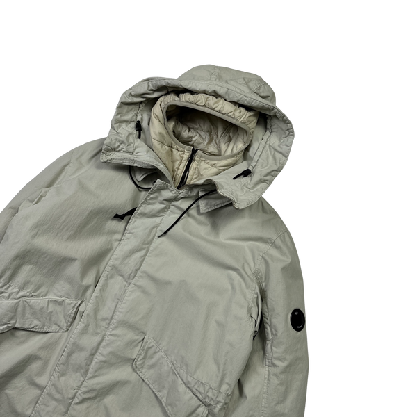 CP Company 50 Fili Gommato Cream 3 in 1 Fishtail Parka Jacket