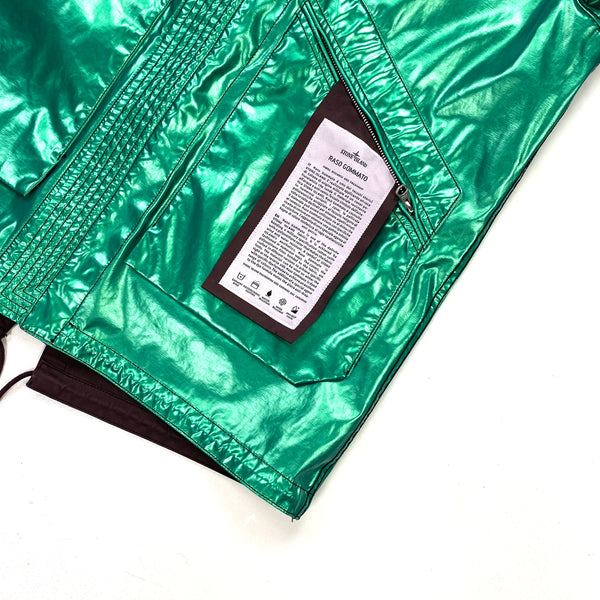 Stone Island Reversible Green Spaceman Raso Gommato Fishtail Jacket