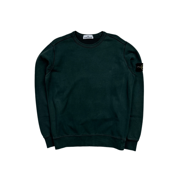 Stone Island Forest Green Cotton Crewneck Sweatshirt - Medium