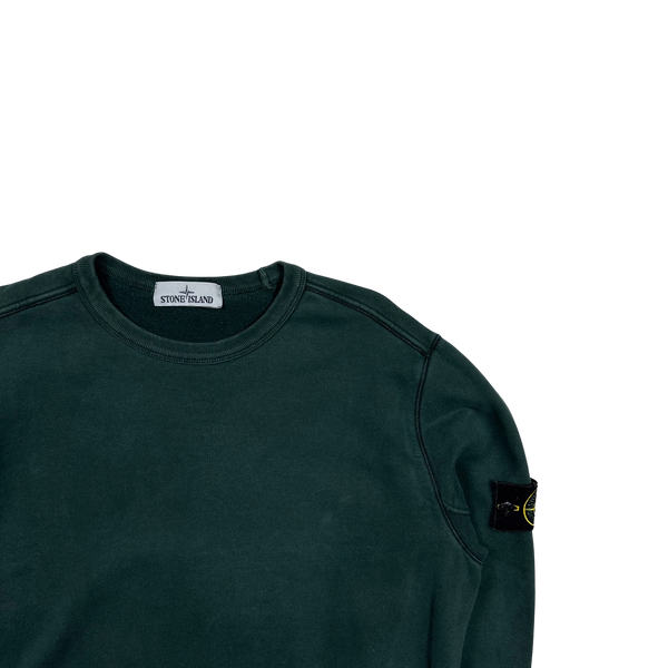 Stone Island Forest Green Cotton Crewneck Sweatshirt - Medium