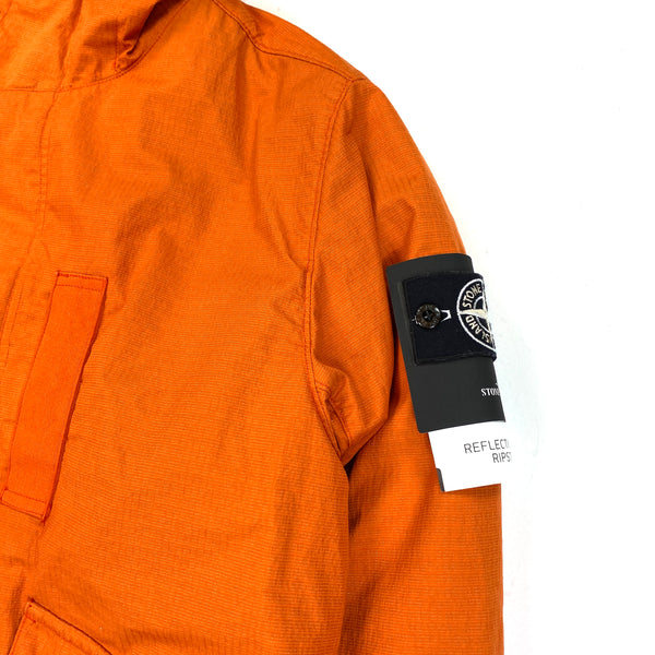 Stone Island Orange Reflective Weave Rip Stop Jacket
