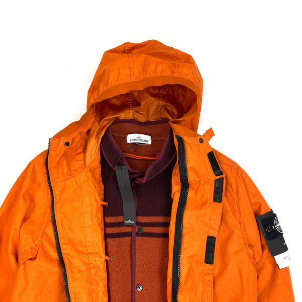 Stone Island Orange Reflective Weave Rip Stop Jacket
