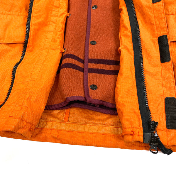 Stone Island Orange Reflective Weave Rip Stop Jacket