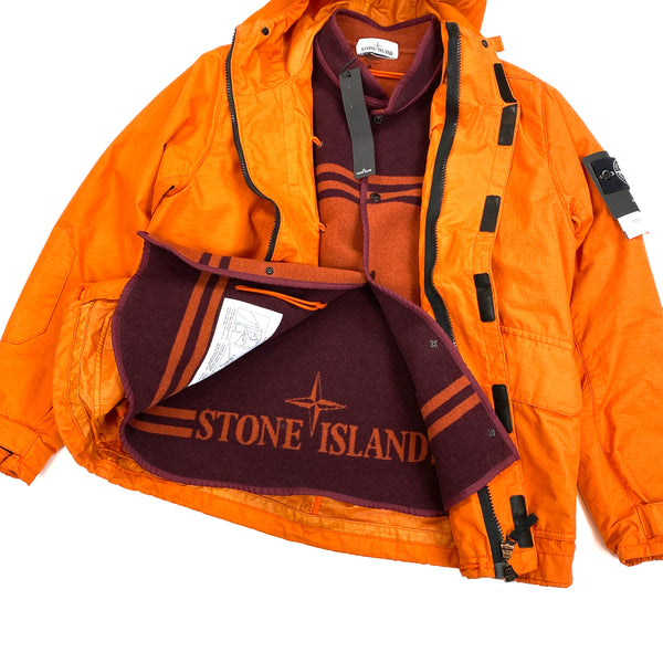 Stone Island Orange Reflective Weave Rip Stop Jacket
