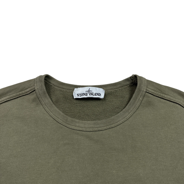 Stone Island 2018 Khaki Cotton Crewneck Sweatshirt - Medium