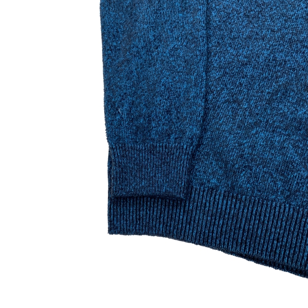 CP Company Blue Two Tone Roll Neck Lens Viewer Jumper