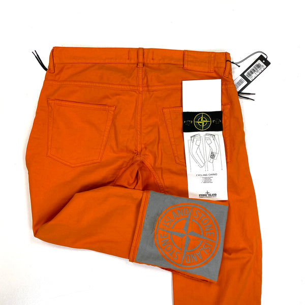 Stone Island Orange Cycling Slim Fit Trousers