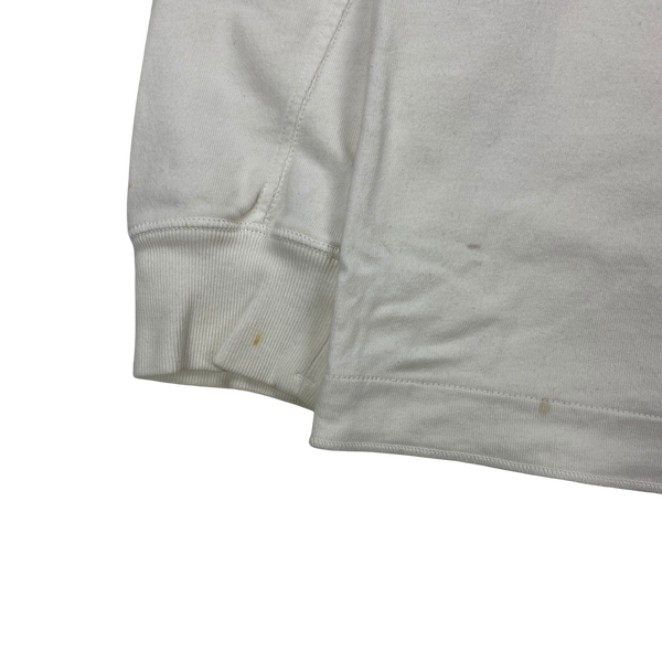 Stone Island White Cotton Crewneck Jumper