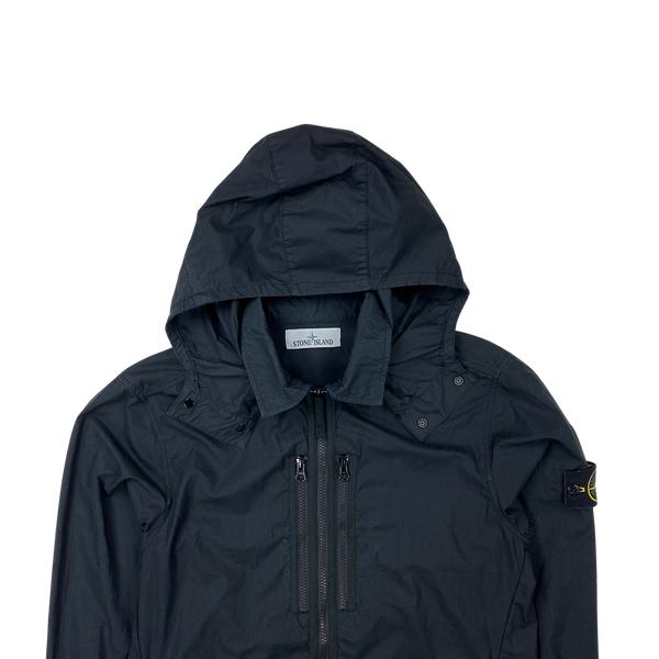 Stone Island Black Paracadute Hooded Overshirt