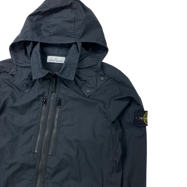 Stone Island Black Paracadute Hooded Overshirt