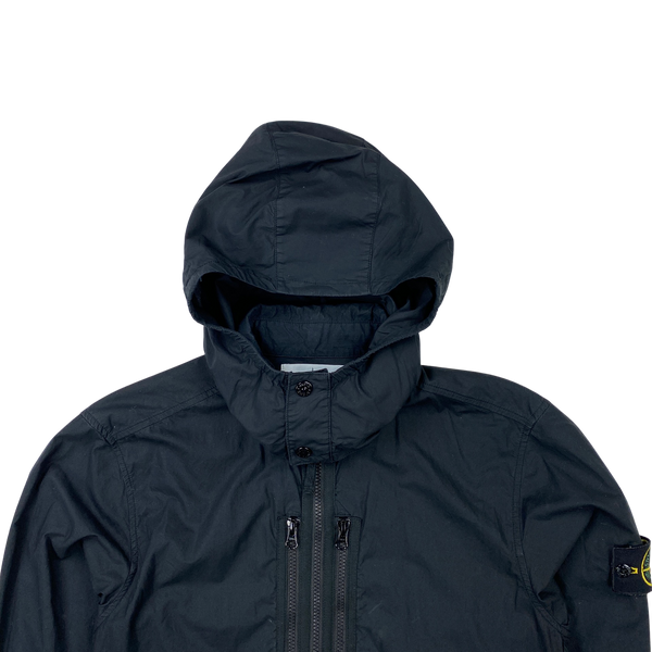 Stone Island Black Paracadute Hooded Overshirt