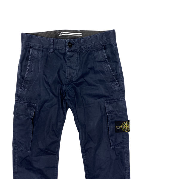 Stone Island Navy Blue Slim Fit Cargo Trousers