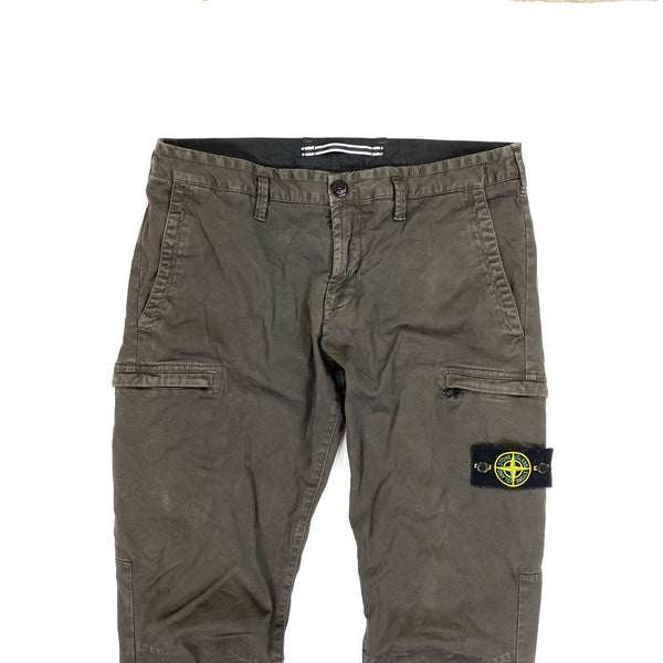 Stone Island Khaki Brown Skinny Fit Cargo Trousers