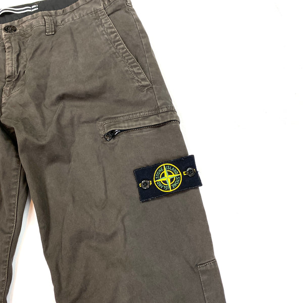Stone Island Khaki Brown Skinny Fit Cargo Trousers