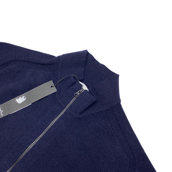 Stone Island 2018 Navy Thick Wool Zipped Jumper