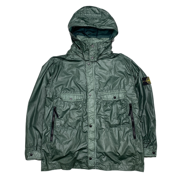 Stone Island Sea Green Crinkle Gloss Parka Jacket
