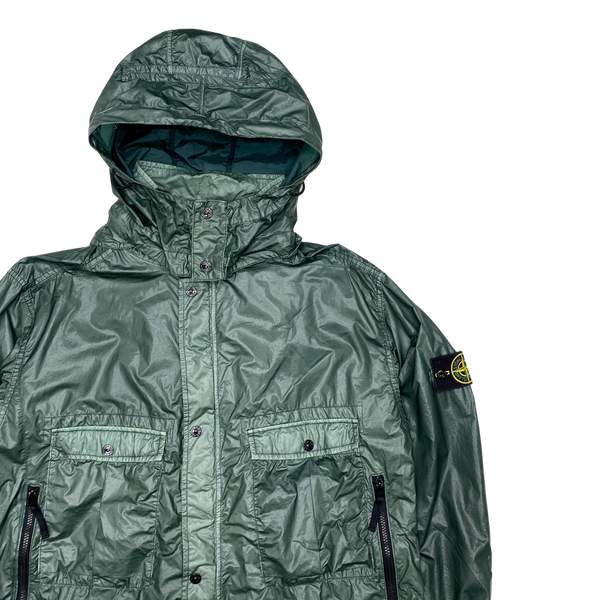 Stone Island Sea Green Crinkle Gloss Parka Jacket