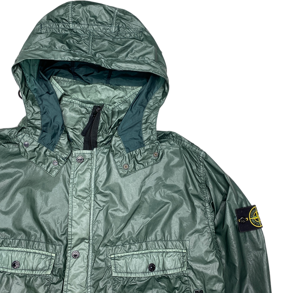 Stone Island Sea Green Crinkle Gloss Parka Jacket