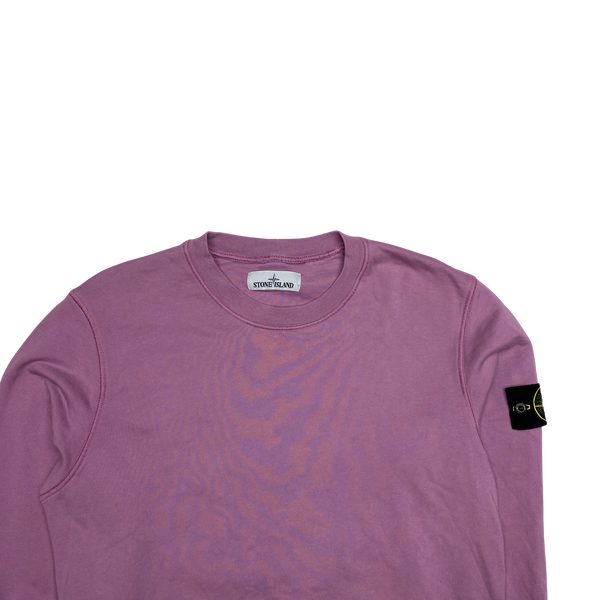 Stone Island Pink Crewneck Cotton Sweatshirt