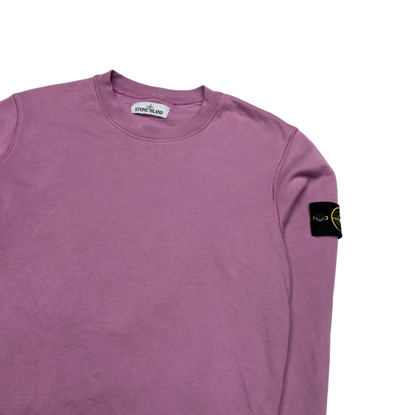 Stone Island Pink Crewneck Cotton Sweatshirt