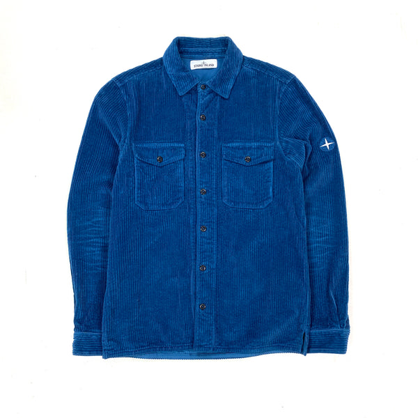 Stone Island Blue Jumbo Corduroy Overshirt
