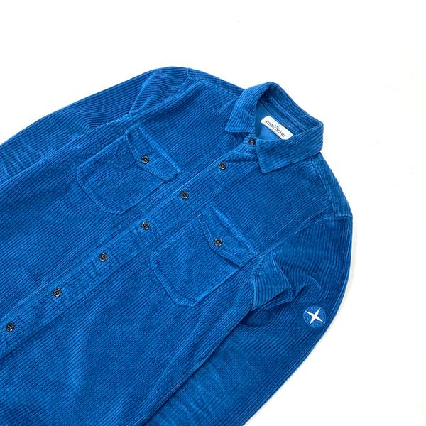Stone Island Blue Jumbo Corduroy Overshirt
