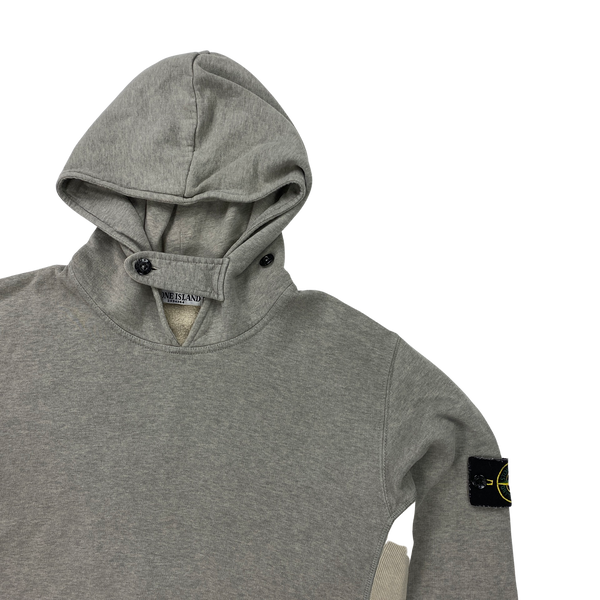 Stone Island Grey Two Tone Cotton Pullover Hoodie