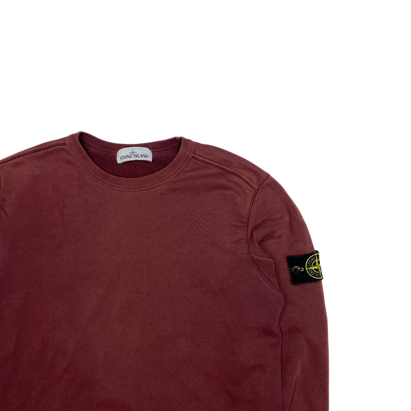 Stone Island Burgundy Crewneck Cotton Jumper