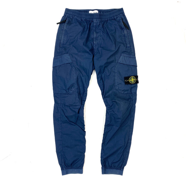 Stone Island Blue Cargo Cotton Trousers