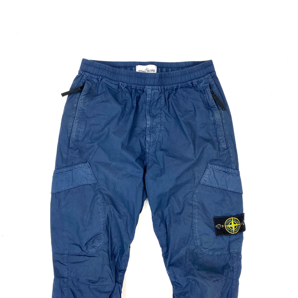 Stone Island Blue Cargo Cotton Trousers