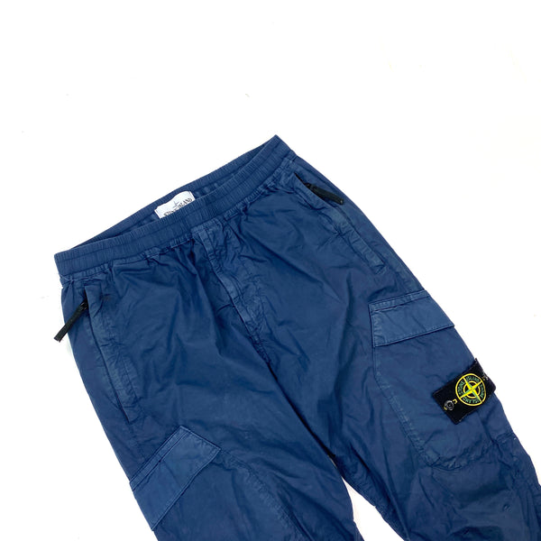 Stone Island Blue Cargo Cotton Trousers